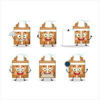 Karikatur Charakter von Geschenk Kekse mit verschiedene Koch Emoticons vektor