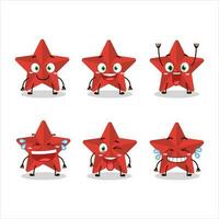 Karikatur Charakter von Neu rot Sterne mit Lächeln Ausdruck vektor