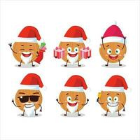 Santa claus Emoticons mit Kreis Holz Schneiden Tafel Karikatur Charakter vektor