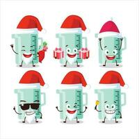 Santa claus Emoticons mit Messung Tasse Karikatur Charakter vektor