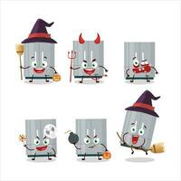 halloween uttryck uttryckssymboler med tecknad serie karaktär av kylskåp vektor