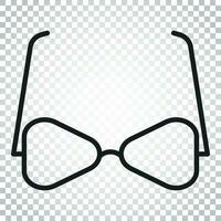 Sonnenbrille Vektor Symbol. Brillen eben Illustration. einfach Geschäft Konzept Piktogramm auf isoliert Hintergrund.