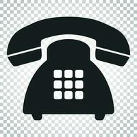 telefon vektor ikon. gammal årgång telefon symbol illustration. enkel företag begrepp piktogram på isolerat bakgrund.