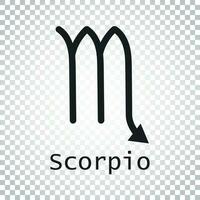 scorpio zodiaken tecken. platt astrologi vektor illustration på isolerat bakgrund. enkel piktogram.