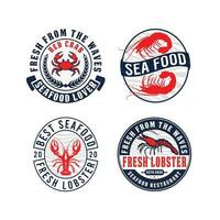 skaldjur restaurang logotyp, röd räka logotyp, röd krabba logotyp, röd räka logotyp vektor