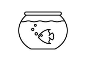 akvarium skål ikon linje design illustration isolerat vektor