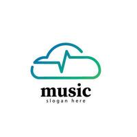 moln musik audio Vinka logotyp mall design vektor ikon illustration