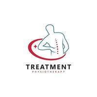 Behandlung Chiropraktik Logo Design Inspiration. Physiotherapie Symbol Symbol Design vektor