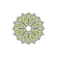 mandala logotyp mall, cirkulär mönster i form av mandala. orientalisk mönster, vektor illustration. islam, arabiska, indian, turkiska, Pakistan, kinesiska, ottoman motiv