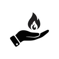 Hand halten ein Feuer Symbol, eben Design Beste Vektor Symbol