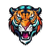 majestätisk tiger hand dragen logotyp illustration fångande styrka och skönhet. perfekt för djärv och våldsam varumärke identiteter vektor