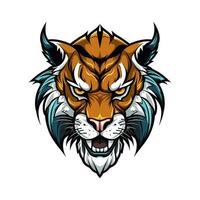 ausdrucksvoll Hand gezeichnet Tiger Illustration im Logo Design, präsentieren Anmut und Stärke. perfekt zum Marken wollen ein berühren von wild Eleganz vektor