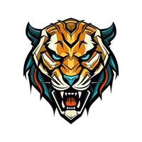 ausdrucksvoll Hand gezeichnet Tiger Illustration im Logo Design, präsentieren Anmut und Stärke. perfekt zum Marken wollen ein berühren von wild Eleganz vektor