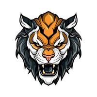 ausdrucksvoll Hand gezeichnet Tiger Illustration im Logo Design, präsentieren Anmut und Stärke. perfekt zum Marken wollen ein berühren von wild Eleganz vektor