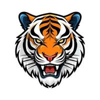 auffällig Hand gezeichnet Tiger Logo Design mit kompliziert Einzelheiten und mächtig Gegenwart. Ideal zum Marken suchen ein stark und fesselnd Bild vektor