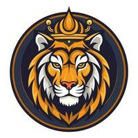 majestätisk tiger hand dragen logotyp illustration fångande styrka och skönhet. perfekt för djärv och våldsam varumärke identiteter vektor