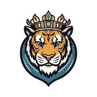 slående hand dragen tiger logotyp design med invecklad detaljer och kraftfull närvaro. idealisk för märken sökande en stark och fängslande bild vektor