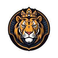 auffällig Hand gezeichnet Tiger Logo Design mit kompliziert Einzelheiten und mächtig Gegenwart. Ideal zum Marken suchen ein stark und fesselnd Bild vektor