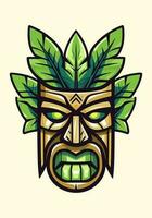 fånga de väsen av stam- konst med en ritad för hand trä- tiki mask logotyp. dess rustik charm och kulturell betydelse göra den en stå ut val för din varumärke vektor