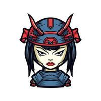 japanisch Samurai Mädchen Illustration vektor