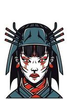 japansk samuraj flicka illustration vektor