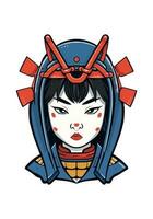 japanisch Samurai Mädchen Illustration vektor