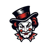 ausdrucksvoll Clown Kopf Logo Design Illustration, Erfassen das wunderlich Charme und spielerisch Geist im ein einzigartig und fesselnd Weg vektor