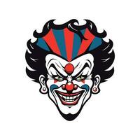 clown huvud hand dragen logotyp design illustration vektor