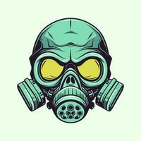 Biogefährdung Gas Maske Hand gezeichnet Logo Design Illustration vektor