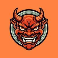 demon på i hannya mask illustration vektor