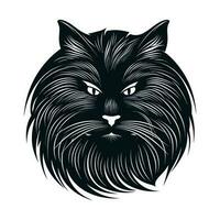 katt huvud logotyp design illustration vektor