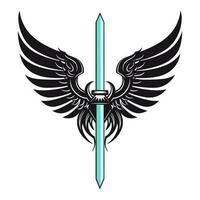 Schwert Flügel Logo Symbole Vektor Clip Kunst Illustration