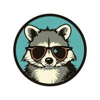 cool Waschbär tragen Sonnenbrille Vektor Clip Kunst Illustration