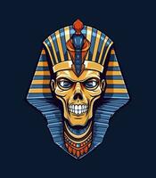 en majestätisk skalle egyptisk gyllene farao vektor klämma konst illustration, förkroppsligande kraft och kungligheter, perfekt för gammal egypten inspirerad mönster och historisk projekt