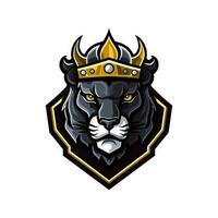 Panther Kopf tragen ein Krone Vektor Clip Kunst Illustration