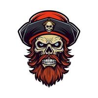 pirater skalle zombie huvud vektor klämma konst illustration