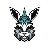 ein ikonisch und erkennbar Hase Maskottchen Logo Vektor Clip Kunst Illustration, Darstellen Beweglichkeit und Schnelligkeit, geeignet zum Sport Mannschaft Logos, Maskottchen, und sportlich thematisch Designs