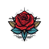 ein romantisch Rosen Blume Vektor Clip Kunst Illustration, hervorrufen Liebe und Hingabe, perfekt zum Hochzeit Einladungen und herzlich Designs Das sprechen zu das Herz