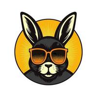 ein cool und stilvoll Hase tragen Sonnenbrille Vektor Clip Kunst Illustration, ausströmend ein Sinn von Vertrauen und trendig, perfekt zum Mode nach vorne Designs und Hüfte branding
