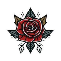 romantisk ro blomma vektor logotyp klämma konst illustration