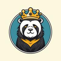 Panda tragen ein Krone Vektor Clip Kunst Illustration