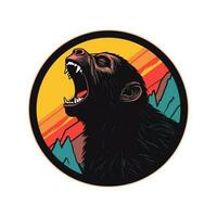 Heulen Gorilla Logo Vektor Clip Kunst Illustration