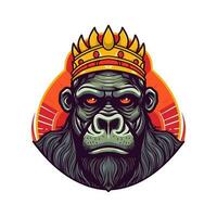 Gorilla waren ein Krone Vektor Clip Kunst Illustration