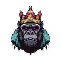 Gorilla waren ein Krone Vektor Clip Kunst Illustration