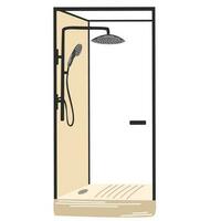 modern dusch stuga. badrum, interiör Artikel. platt vektor illustration isolerat på vit bakgrund