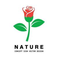 Blume Natur Konzept Logo Design. abstrakt Tulpe Blume Grün Blätter Symbol. Gesundheit unterzeichnen. Vektor Illustration.