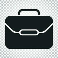 Koffer Vektor Symbol. Gepäck Illustration im eben Stil. einfach Geschäft Konzept Piktogramm auf isoliert Hintergrund.