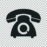Telefon-Vektor-Symbol. alte vintage telefonsymbolillustration. vektor