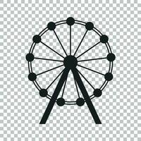 Ferris Rad Vektor Symbol. Karussell im Park Symbol. Amüsement Reiten Illustration.