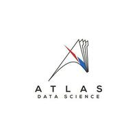 atlas data vetenskap logotyp. enkel modern vektor teknologi företag